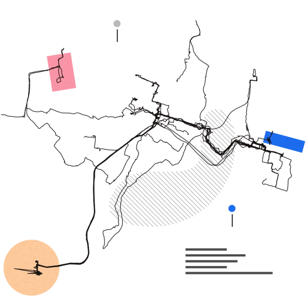 Data visualization dashboard showing urban metrics and location insights