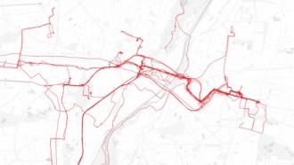 Urban performance metrics visualization chart showing city data